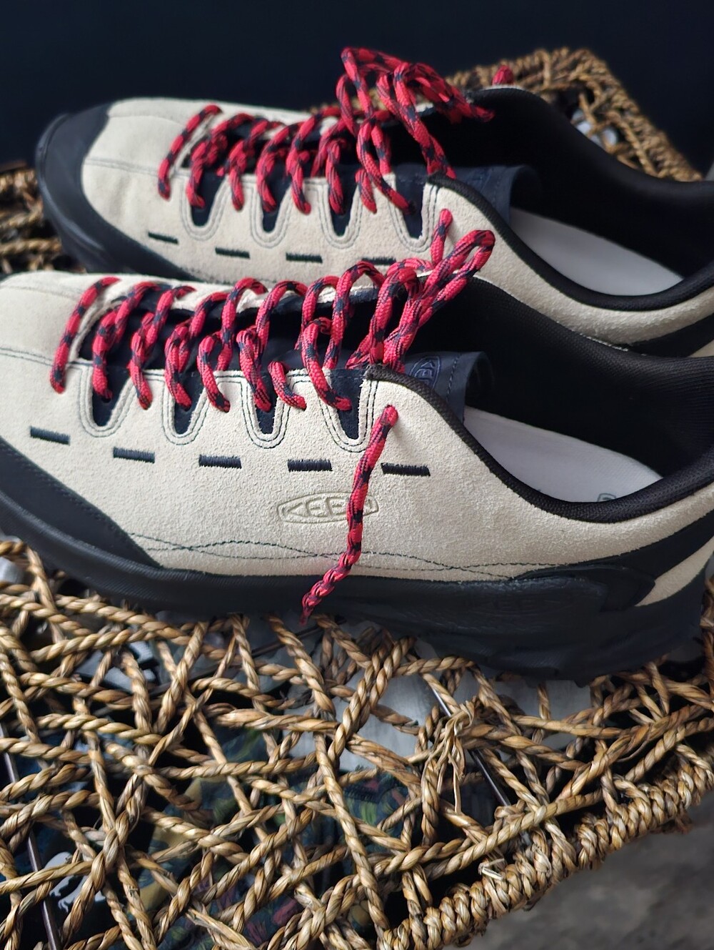 KEEN Beige Suede Sneakers with Red Laces - Picture 5 of 8